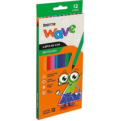 Lápis de Cor Sextavado 12C Wave Reciclado - Bazze