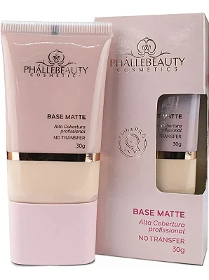 Base Alta Cobertura Efeito Matte Phállebeauty