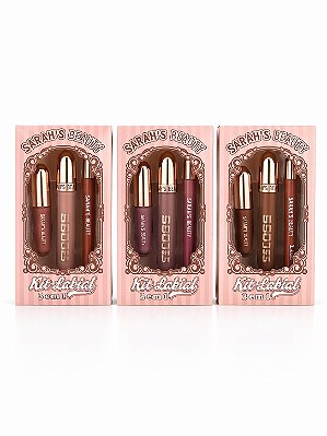Kit Gloss, Batom e Lápis Labial Sarahs Beauty