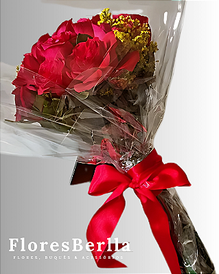 Buquê com 12 Rosas Vermelhas