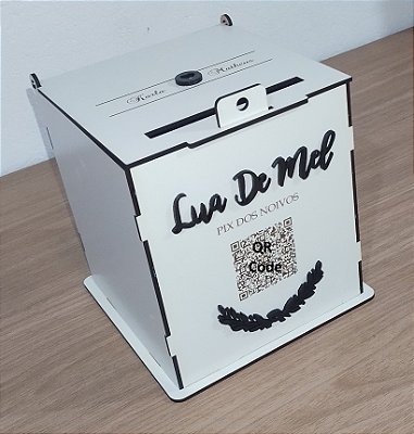 Urna Pix dos Noivos Lua de Mel 15x15x15cm