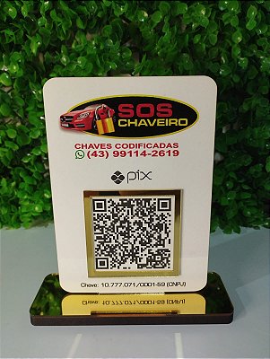 Placa com 1 QRCODE - Acabamento em acrílico e Logo colorida