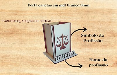 Porta Canetas de Profissão em mdf branco