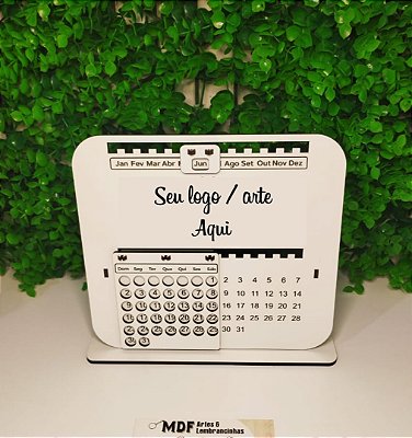 Calendário Permanente (pode ser usado em qualquer ano) personalizado a laser