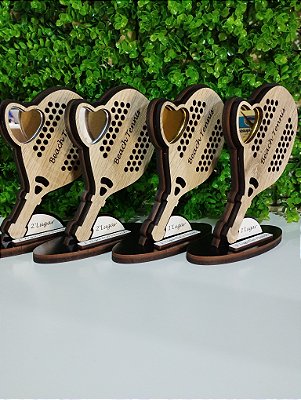 Troféus Beach Tennis para duplas de 1° e 2° lugar (4 unidades) Cód. MDF023