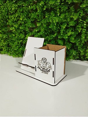 Dia dos Professores - Porta Canetas com suporte para celular Flork Melhor Professora do Mundo