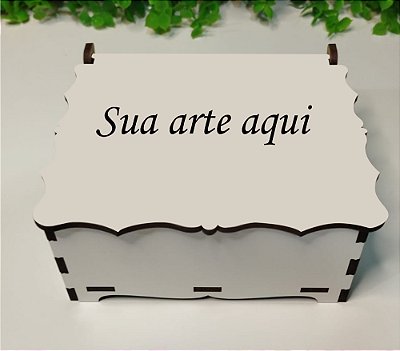 Caixa com tampa articulada 10,5x8,5x5cm personalizada a laser