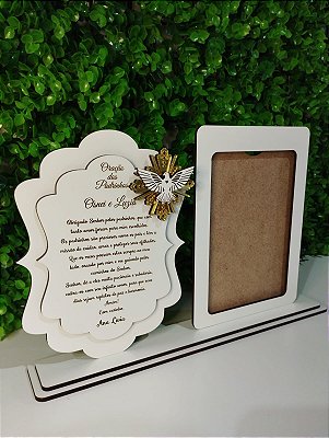 Porta Retrato Batizado para foto 10cm x 15cm