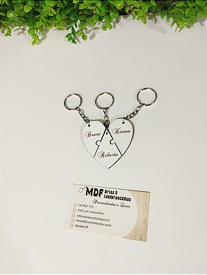 Chaveiro quebra cabeça de amizade