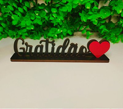 Plaquinhas Gratidão em mdf 13cm x 3cm