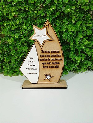 Trofeu personalizado Dia do Veterinário Cód. MDF29