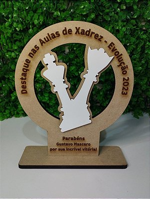 Trofeu personalizado de Xadrez em mdf - Cód. MDF019