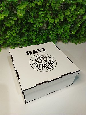 Caixa com tampa 13,5x13,5x8cm em mdf branco 3mm personalização vazada