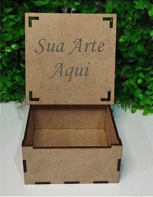 Caixa com tampa em mdf cru 10x10x5cm