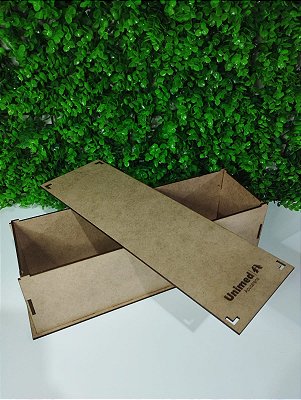 Caixa de Vinho com tampa em mdf cru 3mm 35x11x10 cm