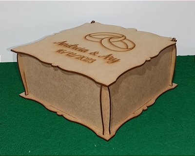 Caixa com tampa articulada em mdf cru 19x15x10 cm