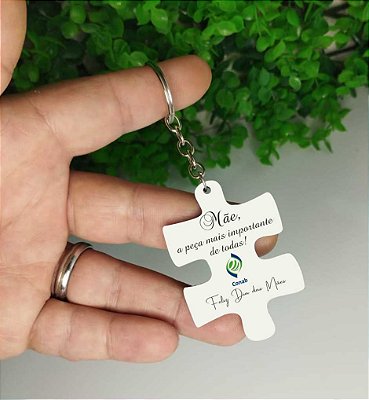 Dia das Mães -  Chaveiro formato peça de quebra cabeça