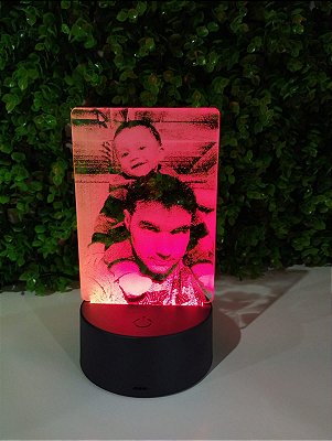 Luminaria personalizada com foto - base touch