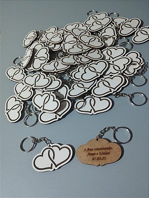 Chaveiros em mdf branco personalizados a laser frente e verso
