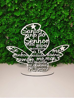 Anjo da guarda em mdf branco