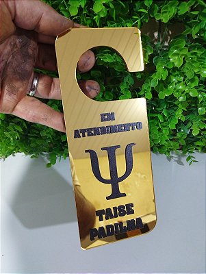 Porta Maçaneta com Nome Personalizado e Profissão