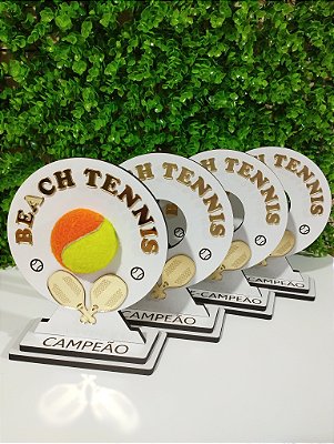 Troféus Beach Tennis para duplas de 1° e 2° lugar (4 unidades) Cód. MDF038