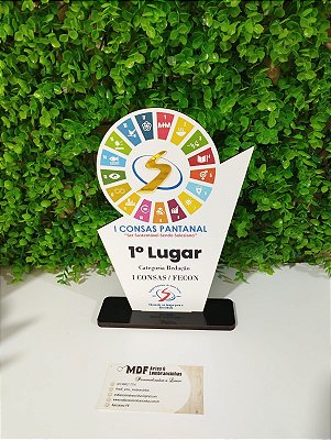 Trofeu personalizado em mdf - Cód. MDF044