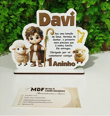 Centro de Mesa Rei Davi Personalizado uv digital