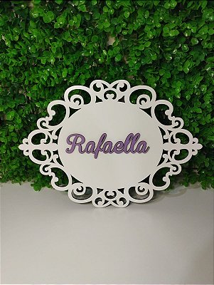 Placa de porta com nome em mdf personalizado 30cm x 22cm