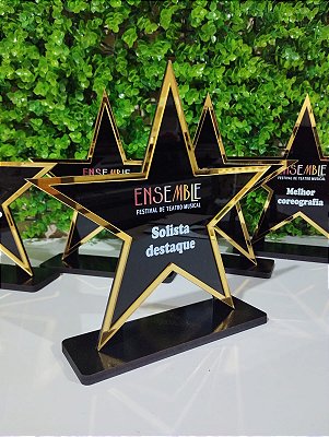 Trofeu em acrilico estrela  - Cód. MDF049