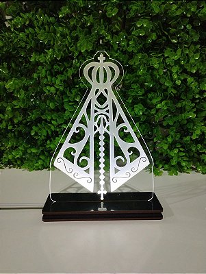 Luminária personalizada com led branco Nossa Senhora Aparecida