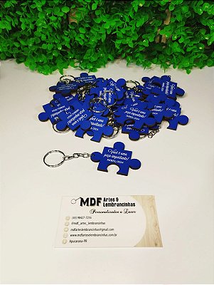 Chaveiros em mdf formato quebra cabeça personalizado colorido