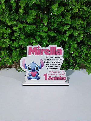 Centro de Mesa Stitch Rosa