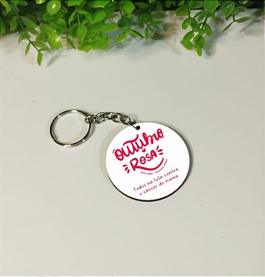Chaveiros em mdf personalizado Outubro Rosa (Modelo 1)