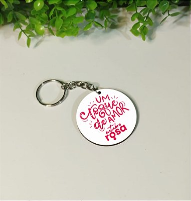 Chaveiros em mdf personalizado Outubro Rosa (Modelo 3)