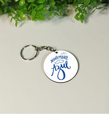 Chaveiros em mdf personalizado Novembro Azul (Modelo 2)