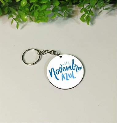 Chaveiros em mdf personalizado Novembro Azul (Modelo 3)