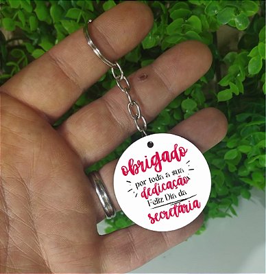 Dia da Secretária - Chaveiros em mdf personalizado (Modelo 1)