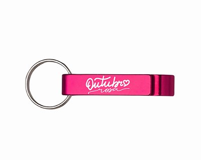 Chaveiro Abridor Outubro Rosa personalizado a laser