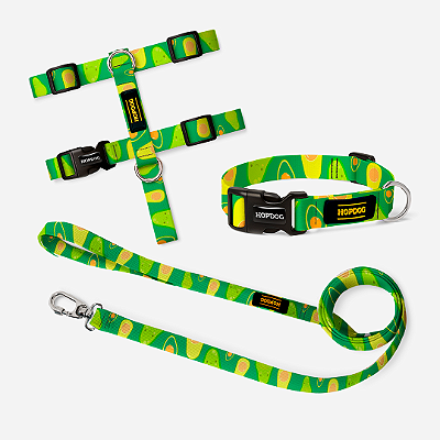 Kit Abacate - Peitoral H com Guia Slim e Coleira