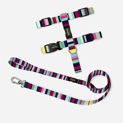 Kit Rosa Listrado - Peitoral H com Guia