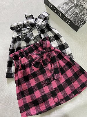Saia Infantil Flanelado Xadrez