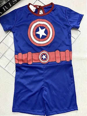Fantasia Infantil Capitão America Herói Menino Curta