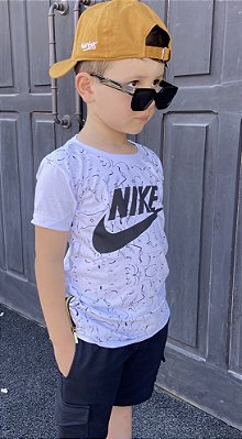Camiseta infantil Long Line Branca