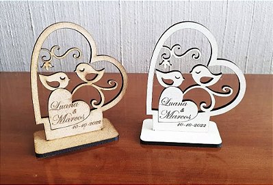 Decoração De Mesa Casamento/ Bodas Personalizada Mdf Crú