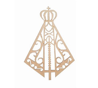 Placa Religiosa Nossa Senhora Aparecida 58x40 - Mdf Natural