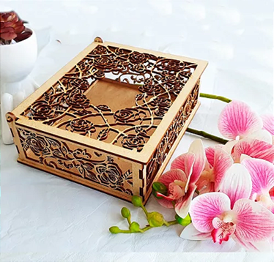 Caixa para convites Casamento Padrinho mdf cru 18 x 15 x 8cm.