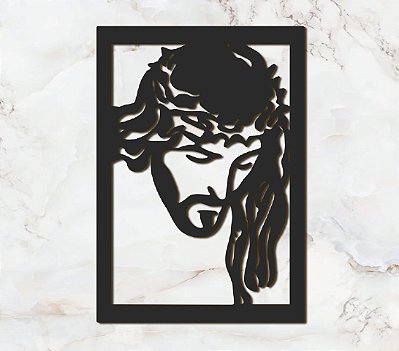 Quadro Placa Rosto De Jesus Cristo Mdf Igreja, Religião Corte Laser