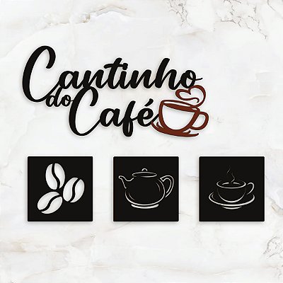Kit Quadros Placas Letreiro Em Mdf Decoração Cantinho Do Café.