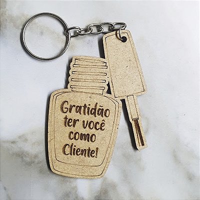 Chaveiros Cabelereiro, Manicure, Salão de Beleza Mdf Corte Laser Gratidão Ter Você Com Cliente